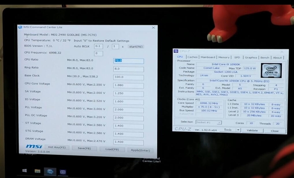 微星Z490 Godlike主板又“封神” 10核酷睿i9超频到7GHz